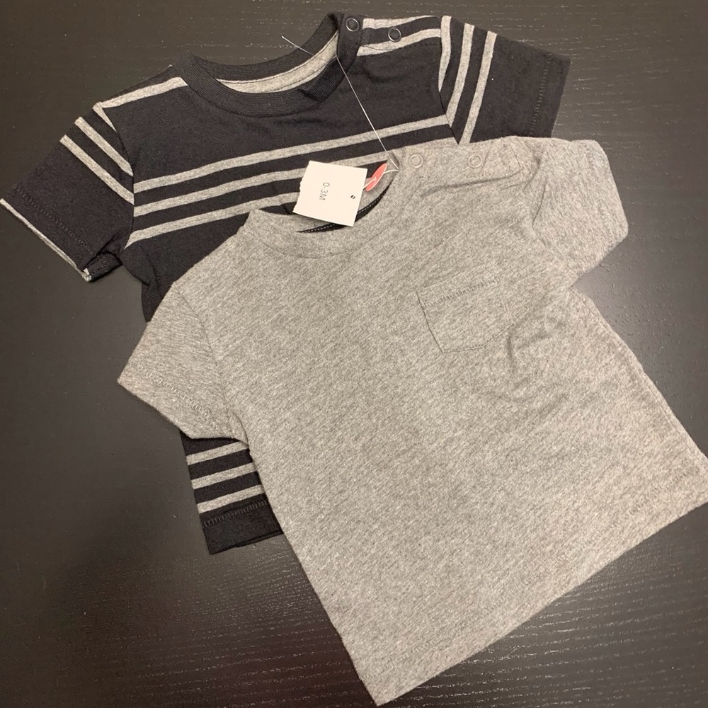 ⭐️2/$8.00⭐️— George 0-3m Striped and Solid T-Shirts (2-Pack)